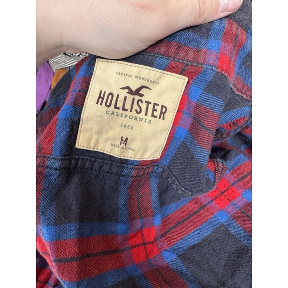 Hollister Long Sleeve Plaid Button Up Shirt M Y2K Winter Cozy Cottagecore - Picture 8 of 9